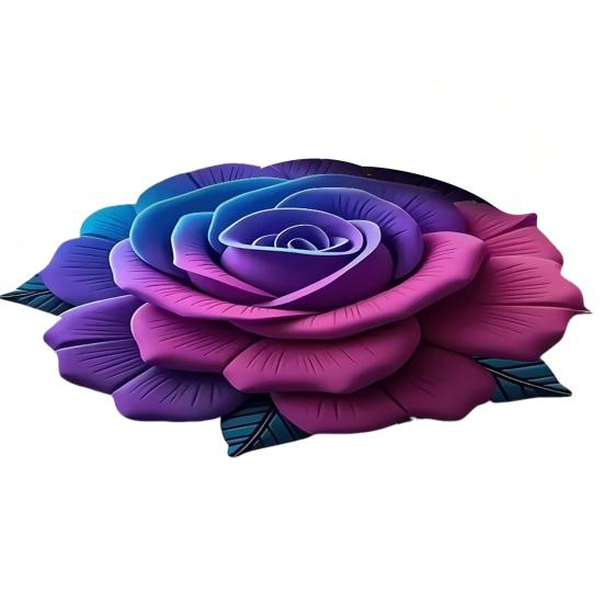 3D Visual Flower Rug Absorbent Floral Floor Mat with Anti-Slip Bottom Decorative Living Room Area Rug for Bedroom Bathroom Entryway