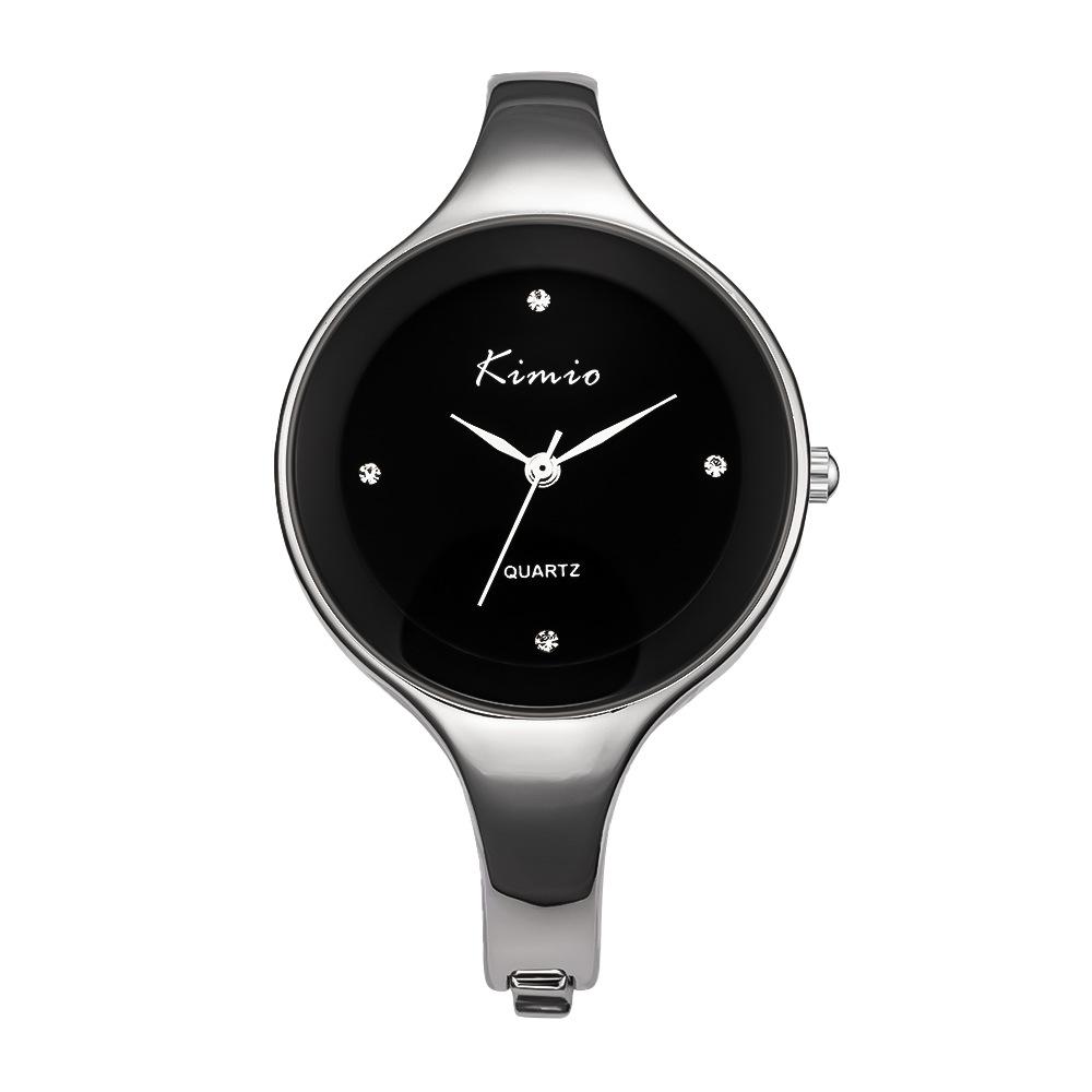 Часы кварцевые темпераментные Niche Disc Light Luxury Simple Scaleless Rhinestone Casual Bracelet Style Watch для женщин