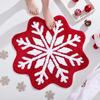 Christmas Snowflake Bathroom Rug Fuzzy Snowflake Absorbent Floor Mat Machine Washable Non Slip Bathtub Rug for Shower Entrance Kitchen Decor