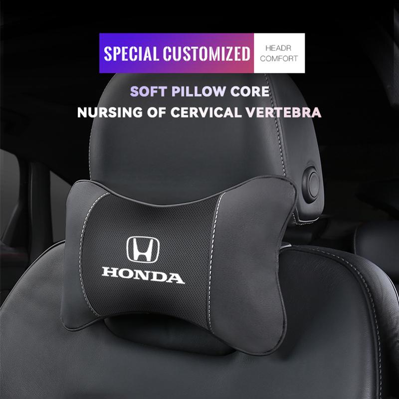 1Pcs Car Seat Headrest Auto Emblem Neck Pillow Cushion For Honda Civic Fit Jazz Accord Pilot CRV Odyssey Passport City Shuttle H AS9