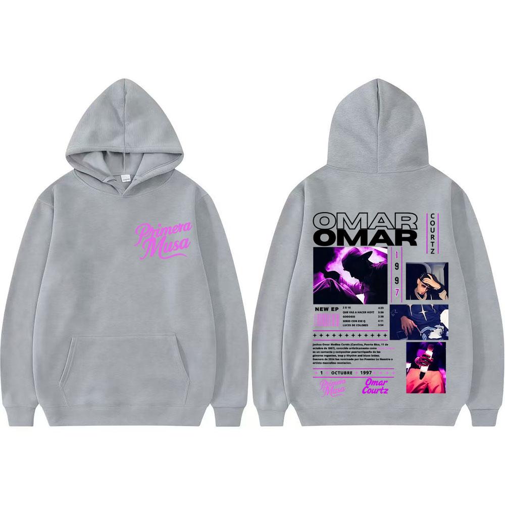 Omar Courtz Primera Musa Album Tour Graphic Hoodies Men Women Oversized Vintage Hip Hop Punk Hoodie Casual Sweatshirt Streetwear
