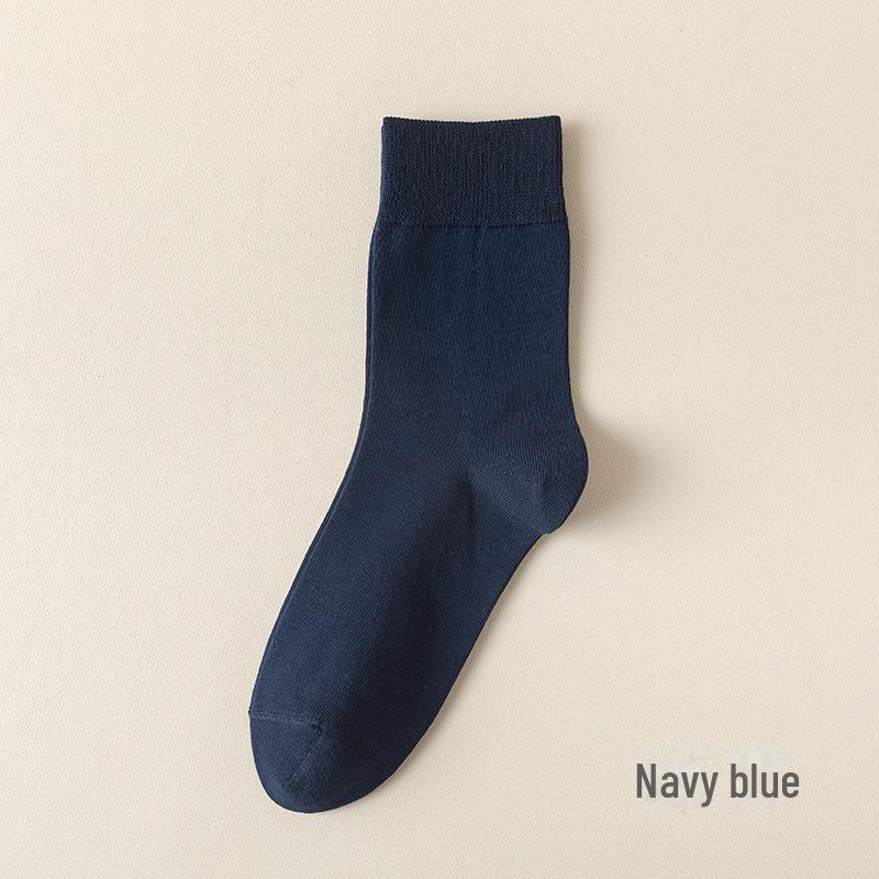Мужские носки средней длины из длинноволокнистого хлопка – дышащие, впитывающие пот, дезодорирующие, чесаный хлопок для классического делового стиля