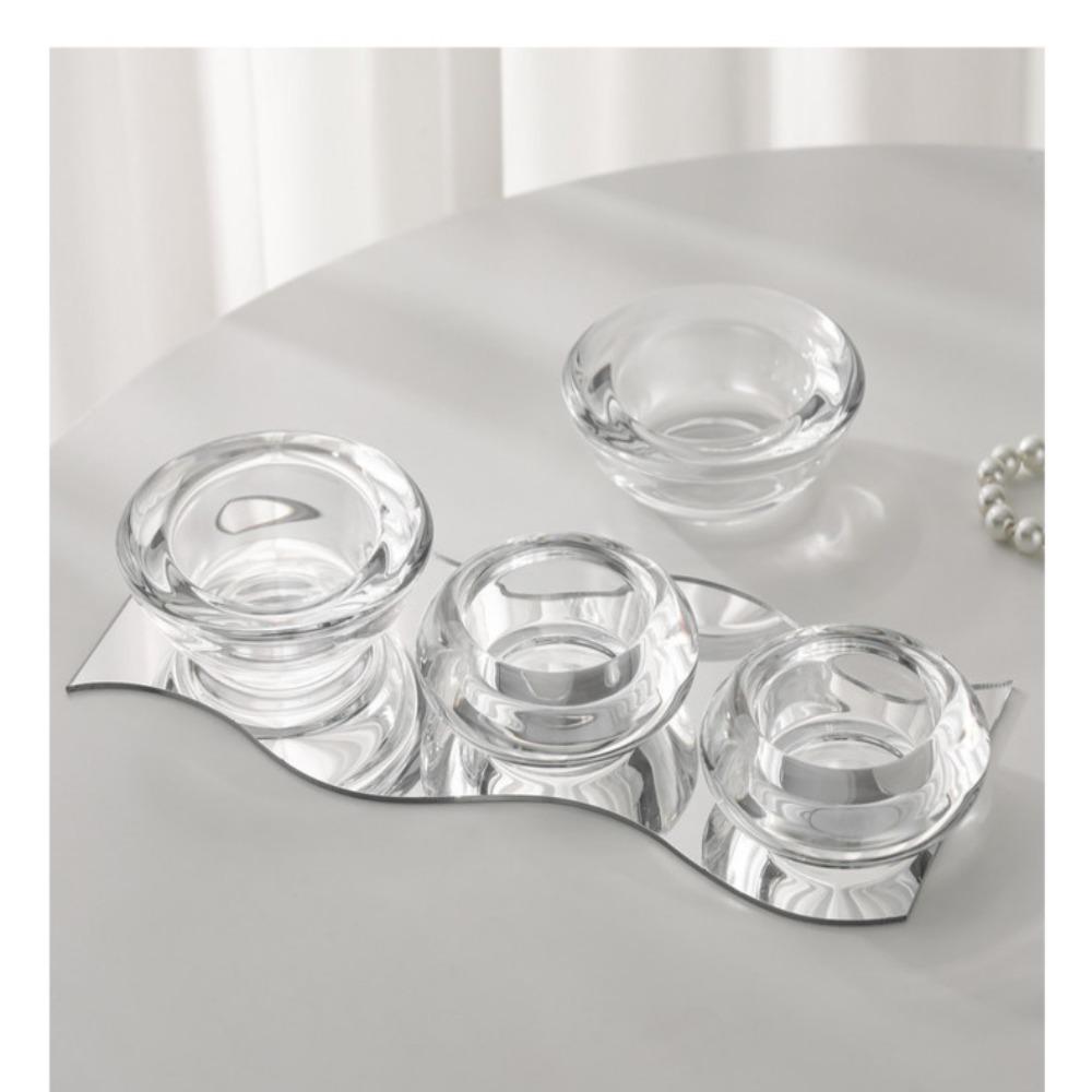 Hollow Wax Holder Round Glass Candle Holder New Candle Holder Glass Tea Light  Wedding