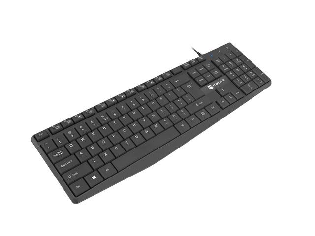 Natec Nautilus US Slim Wired Keyboard, Black