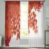 Красные осенние прозрачные шторы с кленовыми листьями, вуаль для спальни, прозрачные шторы для окон, кухни, тюлевые шторы