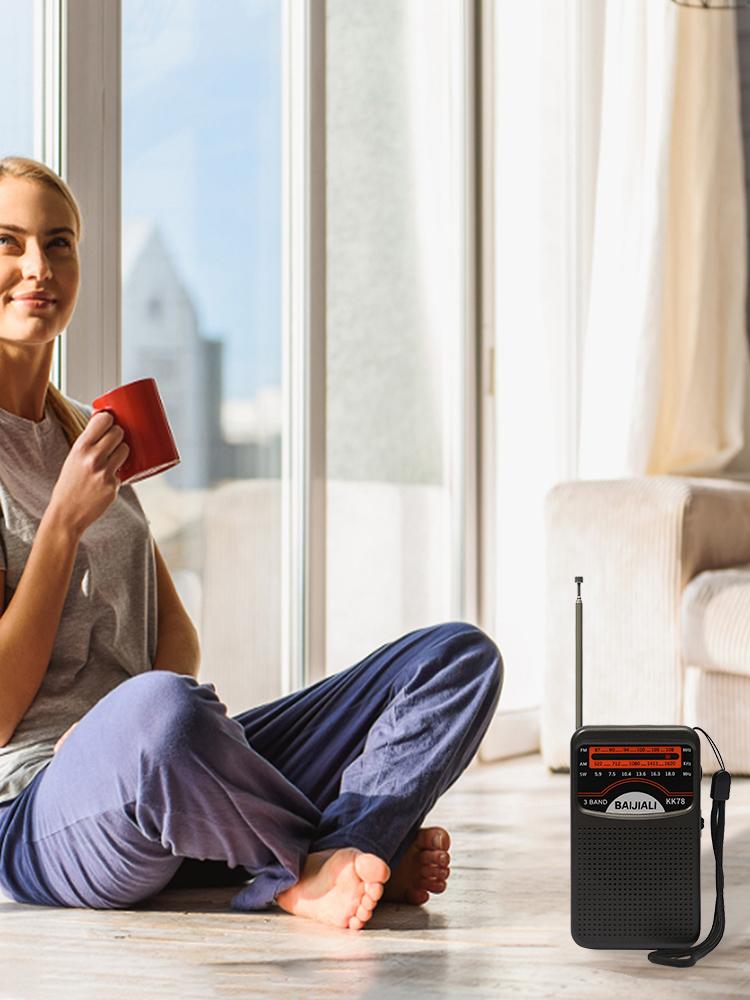 Уличное радио со встроенным динамиком, портативное мини-радио SW/AM/FM, питание от батареек, телескопическая антенна для использования в помещении, на улице, в экстренных ситуациях