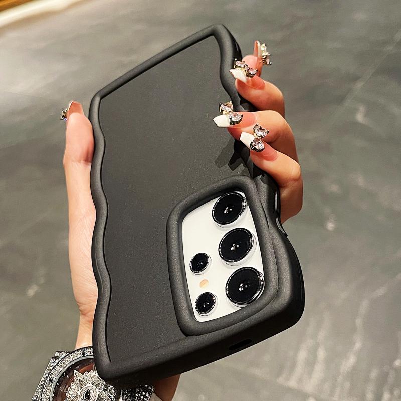 Luxury Wavy Pattern Candy Phone Case For Samsung S24 S23 S22 Ultra Plus A55 A54 A53 A52 S21FE S20FE Soft Silicone Cases Cover