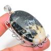 Подвеска из стерлингового серебра 925 пробы с натуральным камнем зебры и яшмы ручной работы 2,52 дюйма F4e26