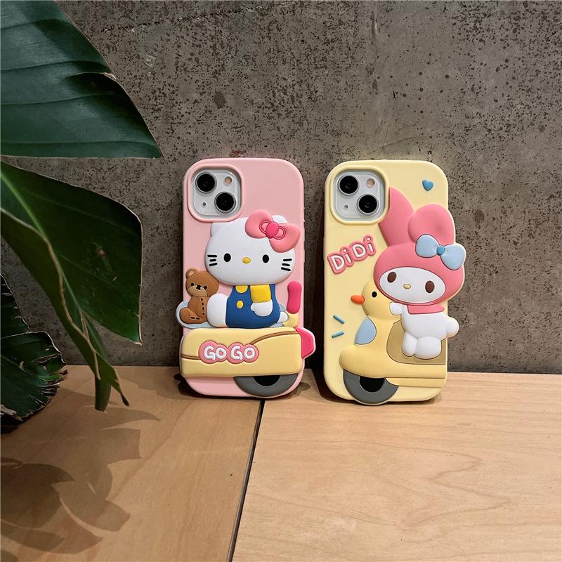 iPhone16promax велоспорт KT кот мелодия 15/13/14 PM силиконовый чехол для телефона