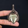 Amazing Golden Apache Pyrite Gemstone Handmade Pure Copper Wire Wrapped Pendant Jewelry