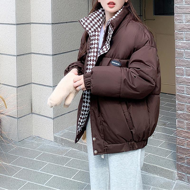 Новая зимняя пуховая хлопковая куртка, женская свободная стеганая куртка на молнии, женская однотонная утолщенная теплая парка-пуховик, куртки