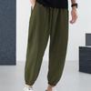 Men Pants Drawstring Elastic Waist Solid Color Thin Loose Ankle-banded Sport Trousers Daily Wear Casual Harem Pants