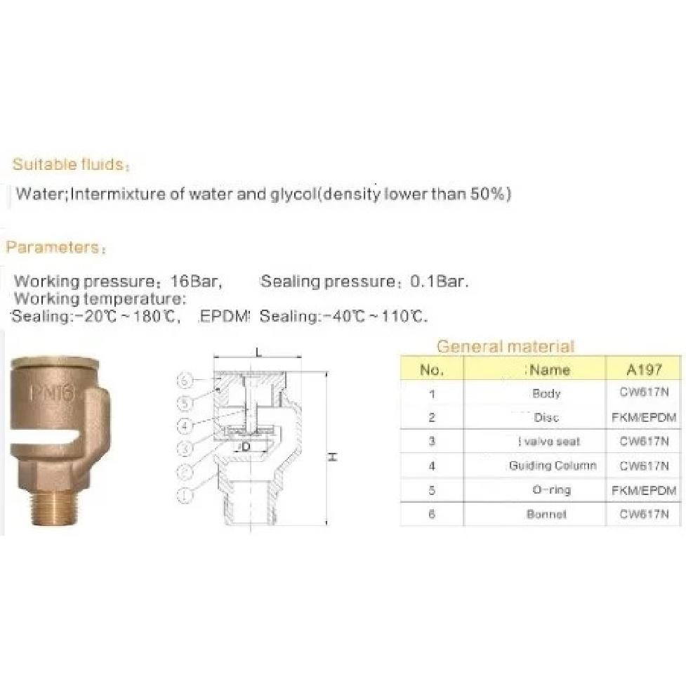 Brass vacuum breaker valve negative pressure screw air suction valve suction valve anti-negative pressure valve