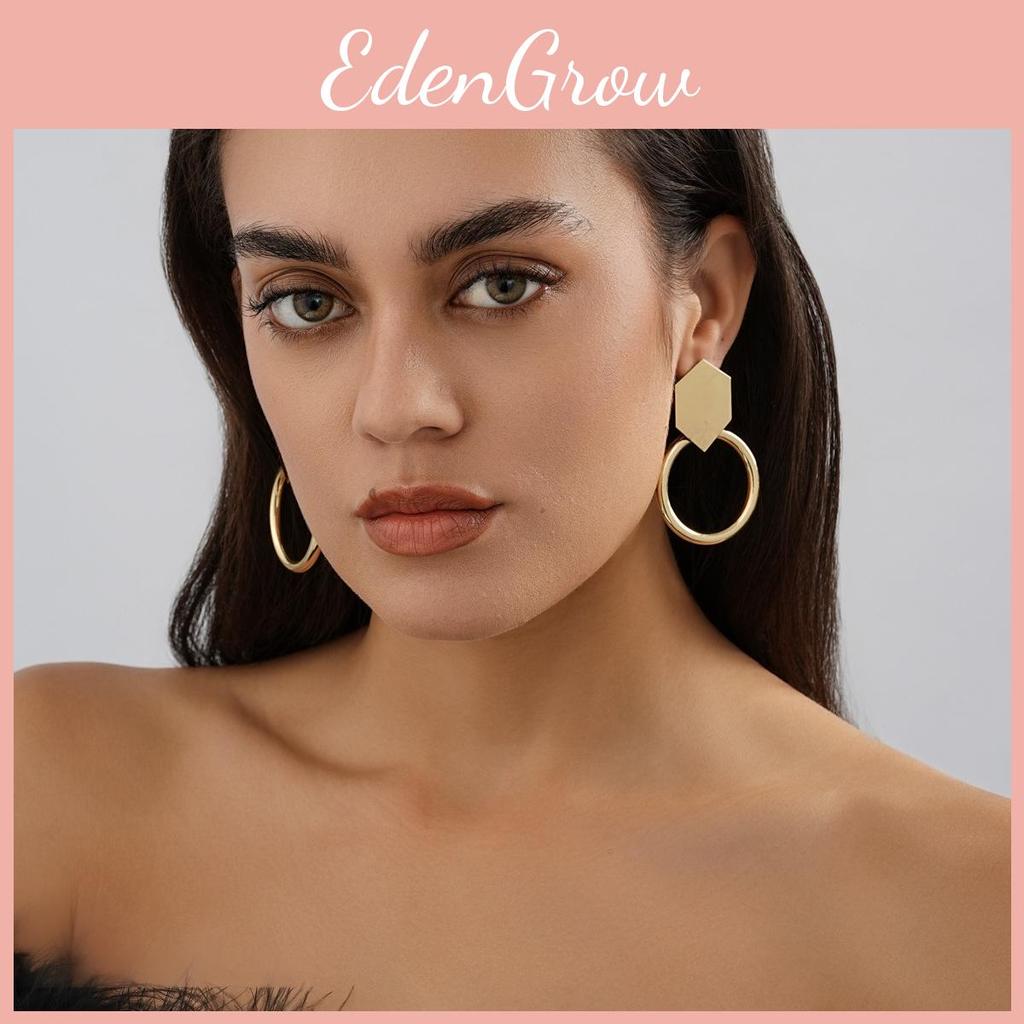 Elegant Alloy Geometric Hollow Out Earrings Fashion Street Style For Women