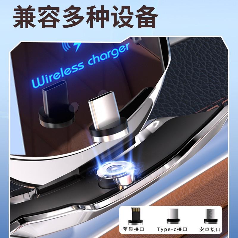 15W Fast Wireless Charging Car Phone Holder With Auto-Sensing Clamp Dashboard Vent Console Mount