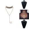 Fashionable Rhinestone Decoration Women Neck Necklace With Tassels For Modern Womens Accessories