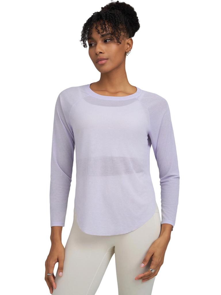 Huaton Женский Осенне-Зимний Сетчатый Утягивающий Топ для Йоги с Длинным Рукавом, Быстросохнущий, для Фитнеса и Бега