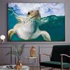 Sea Turtle Poster Underwater Tutrle Wall Art Canvas Print Wall Pictures for Living Room Decoration Home Office Bathroom Decor