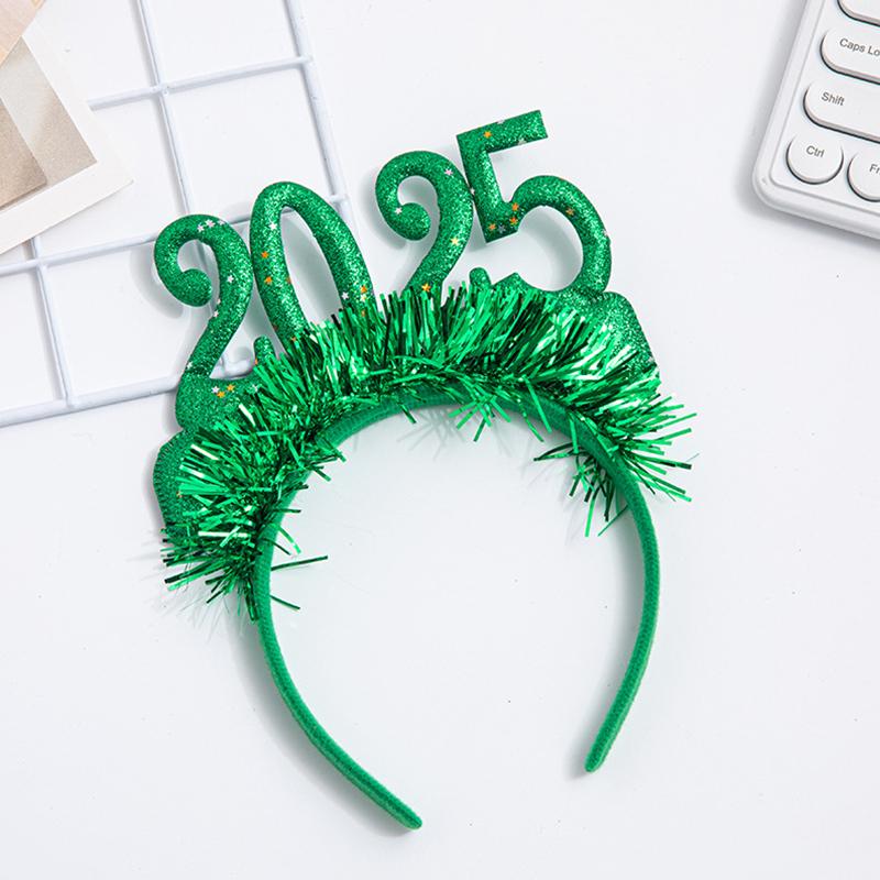 1 шт. новогодние диадемы повязка на голову 2025 Eve Supplies Happy головной убор цветной цифровой обруч для волос украшение для рождественской вечеринки