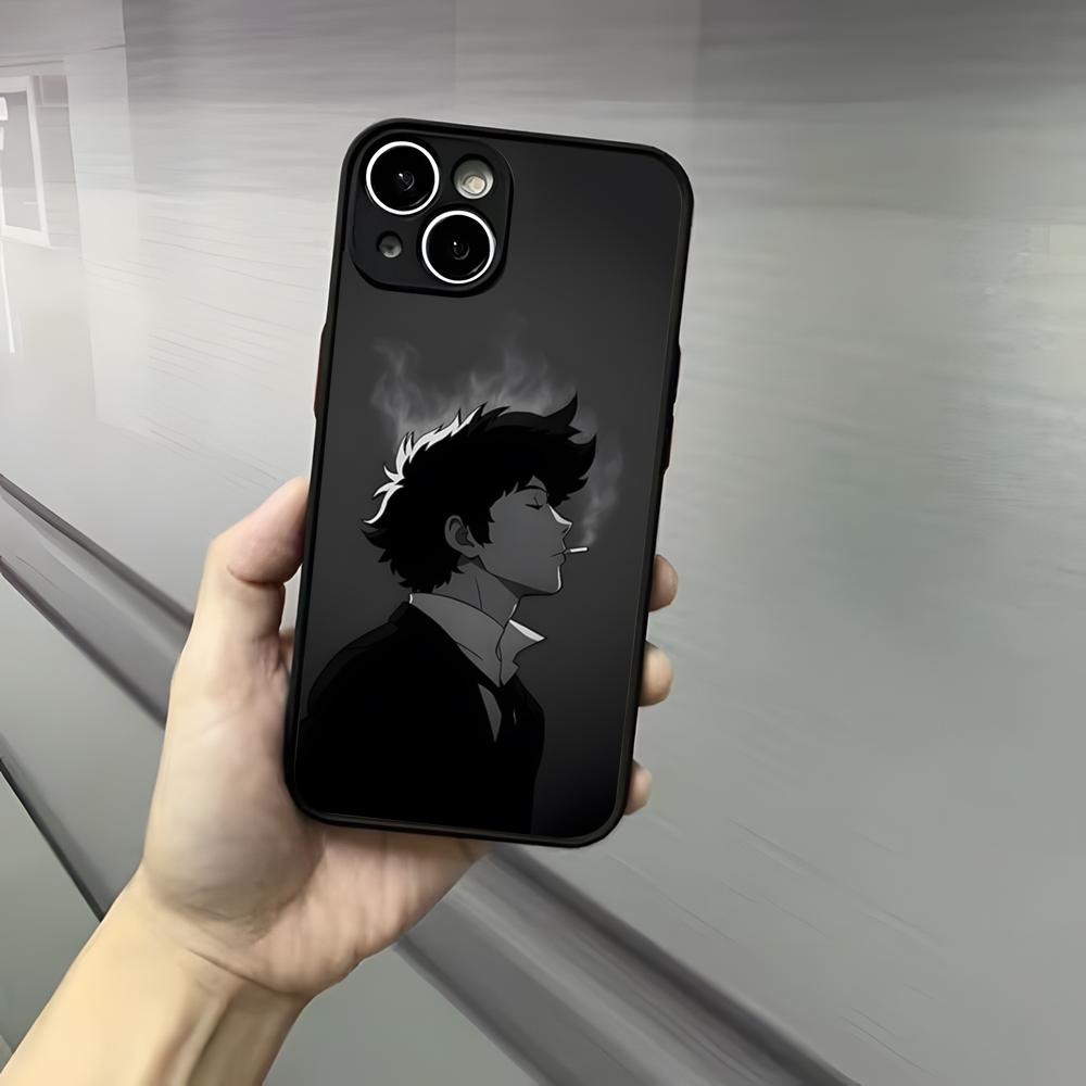 Anime Cool C-Cowboy B-Bebop Ins Phone Case For Iphone 17 16 15 14 13 12 Pro Max Xr Air Plus Skin Feel Black Hard Shell Cover
