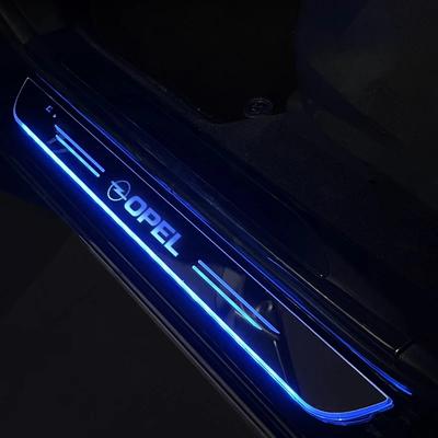 Автомобильные акриловые светодиодные приветственные накладки на пороги для Zafira a Astra Mokka Corsa Vectra Водонепроницаемые наклейки Автоаксессуары