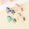 Rhinestone Horse Ornament Elegant Christmas Tree Decoration with Keychain 2D Acrylic Hanging Decor Equestrian Gift for Horse Lovers