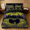 Wutang Clan Pattern Bedding Quilt Set Quilt Cover Pillowcase Home Birthday Gift(1 * duvet cover + 2 * pillowcase, without core)