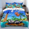 "Cartoon Pool Party Set" Bedding Set with 1 Duvet Cover 2 Pillowcases Single Double King Queen, Gift