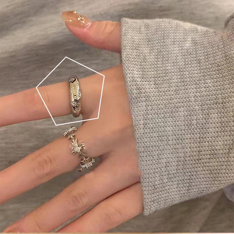 Персонализированное женское кольцо из розового сплава — элитное, легкое, роскошное, текстурированное, нестандартное отверстие, модные ювелирные изделия.