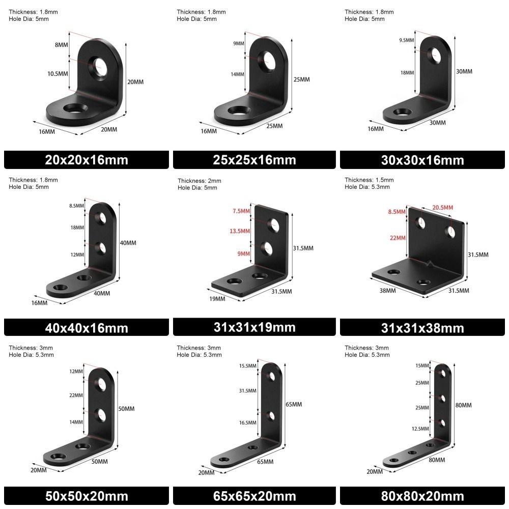 1Pcs Stainless Steel Angle Bracket 90 Degree Mending Plate Durable Corner Stand  Furniture Hardware