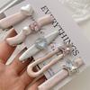 5Pcs/Set Heart Shape Hair Clips Cool Shiny Hair Accessories Trendy Barrettes  Women Girls