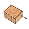 Vintage Wooden Music Box Palm-size Hand Crank Wood Case Musicbox Beautiful Carved Wooden Musical