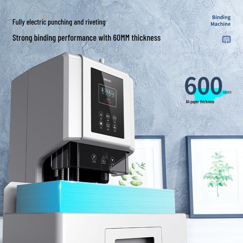 Deli 60mm Automatic Electric Financial Document Binding Machine CN plug (adapter included)