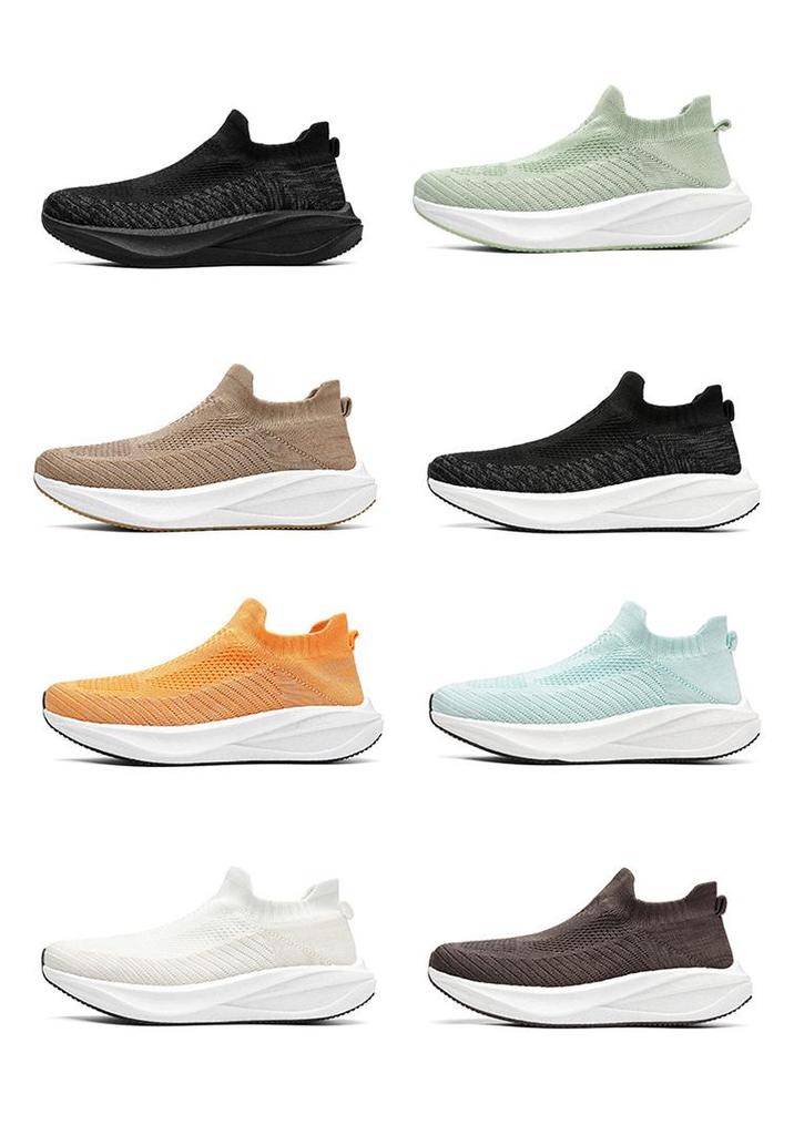 Унисекс кроссовки-слипоны большого размера из сетки Flyknit на толстой подошве