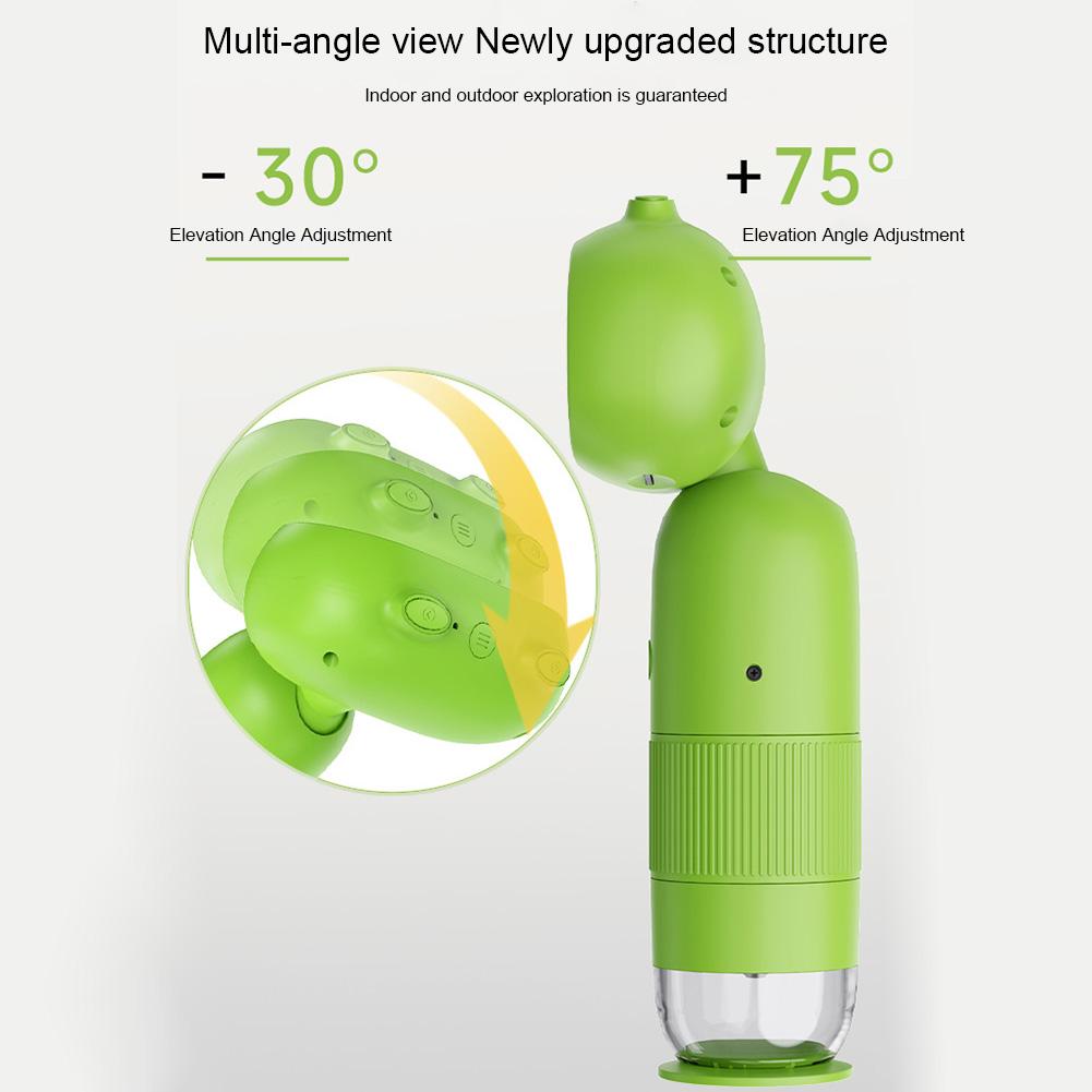 1000x Детский микроскоп Лаборатория Цифровые микроскопы 2-дюймовый IPS-экран Электронный увеличитель Камера с 8 светодиодами Функция фото-видео