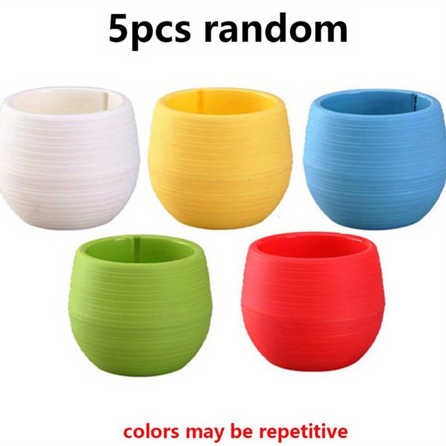 5/10/20pcs Mixed Color Mini Round Flower Pots with Removable Combiners Succulent Plant Nursery Pots for Balcony Office JXB