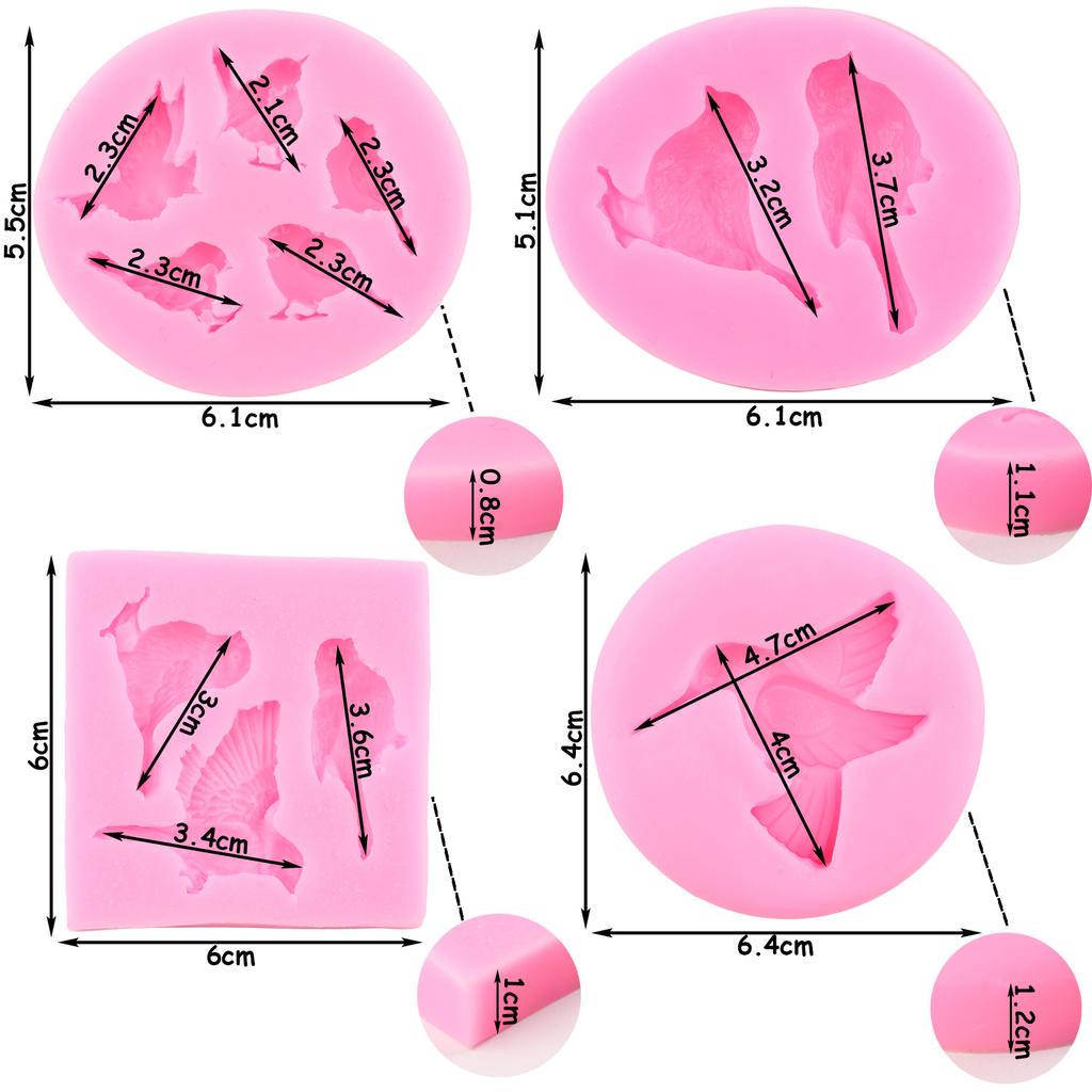 Силиконовые формы с милыми птицами, форма для помадки, сделай сам, украшения торта, форма для шоколадной мастики, кекс, топпер, конфеты, смоляные глиняные формы