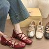 Мода 2025 Лето Женские туфли-лодочки Мэри Джейн на низком каблуке с квадратным носком и ремешком с пряжкой Классическая повседневная обувь Модная повседневная обувь Женская