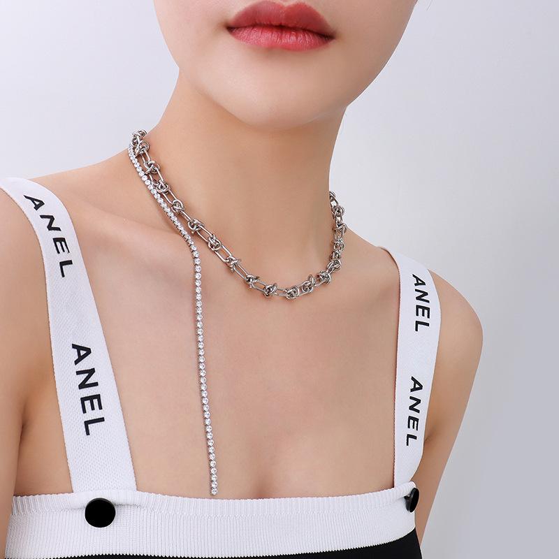 Spice Girls Trend Splicing Chain Tassel Circon ожерелье на шею индивидуальная Cusa Clavicle Chain Accessories P032