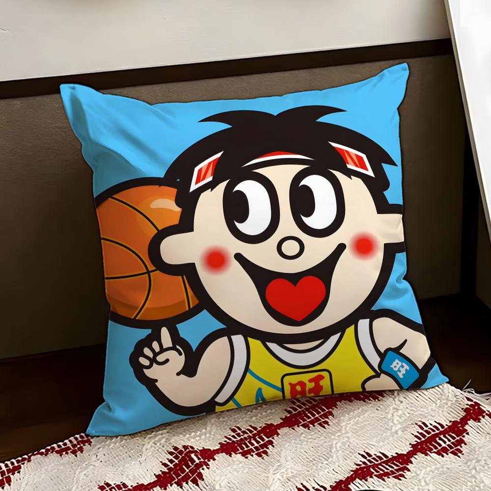 cartoon WWangzai Cushion Cover Reversible Soft Durable Pillow Cover Home Car MultiScene Use for Daily Comfort