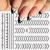 Маникюрные аксессуары, полосатая лента, кривые слайдеры для ногтей, 3D наклейки для ногтей, полосатые линии, наклейки для ногтей