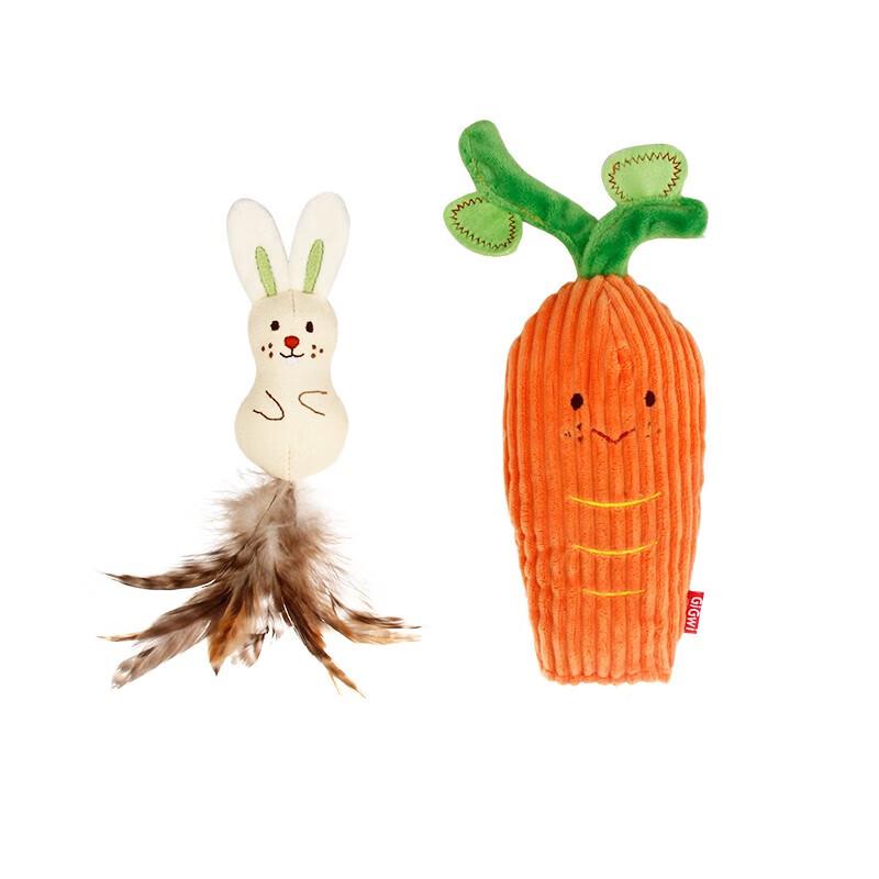 GiGwi 2-in-1 Pea Frog Cat Toy & Teaser Wand