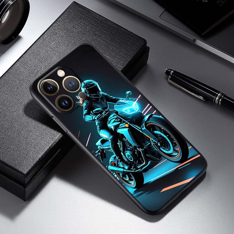 Модель Райдер Крутой Чехол Для Телефона Для Apple iPhone 17 16 16E 15 14 13 12 11 Pro Max Plus Черный Мягкий Силикон