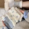 Женские носки-чулки из мягкой шерсти с микропрессовкой, с бантами, для осени/зимы, из приятно грубоватого хлопка, толстые носки