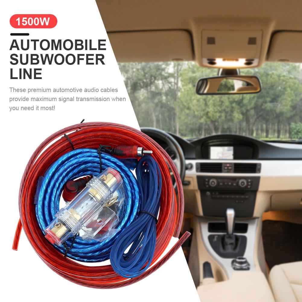 1500W Car Power Amplifier Wiring Kit 8GA Car Subwoofer Cable 60 AMP Fuse Holder 18GA for Car Modification for Auto Vehicle Parts