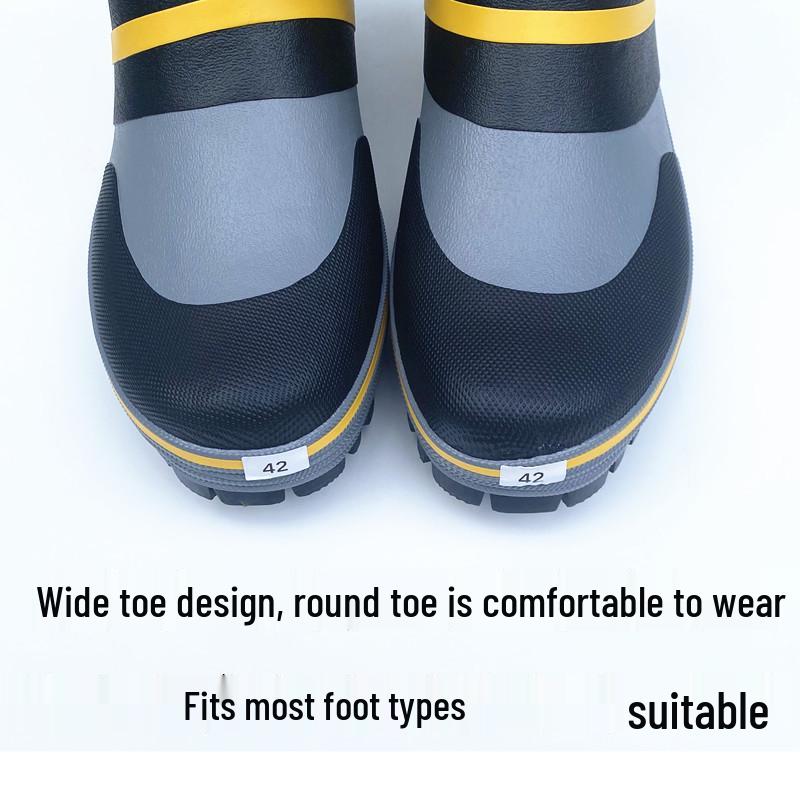 Мужские нескользящие высокие водонепроницаемые резиновые дождевые сапоги с металлическими гвоздями - Дышащая мода для рыбалки