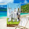 proof beach towel with a The Battle Cats pattern - soft,absorbent,quick-drying,machine washable - perfect for swimming,camping,bathing