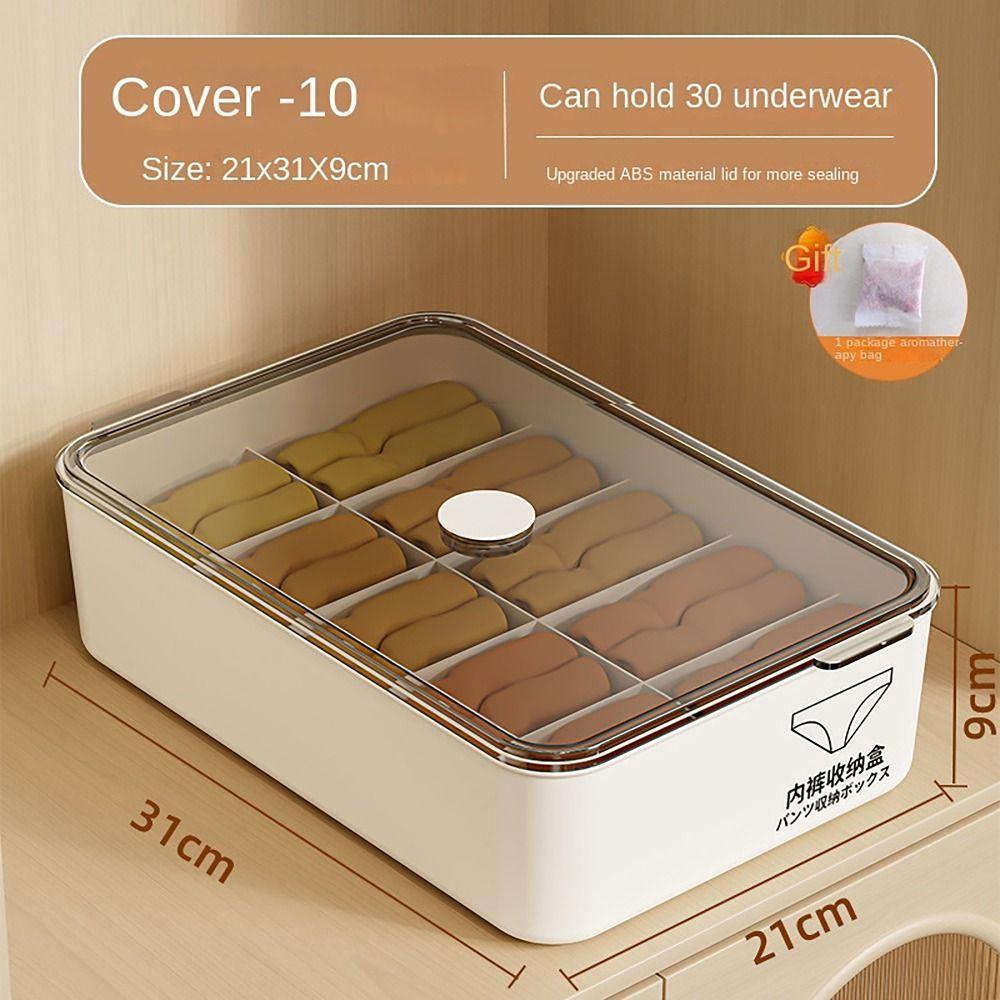 С крышкой Ящик для хранения нижнего белья 10/15 ячеек Ящик для хранения одежды трусы носки органайзер для дома