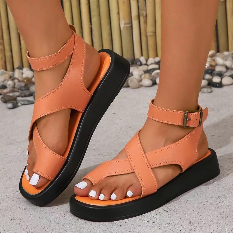 Fashion Women Summer Sandals 2024 New Clip Toe Buckle Strap Platform Sandal Roman Style Fashion Casual Ladies Shoes Zapatillas Mujer