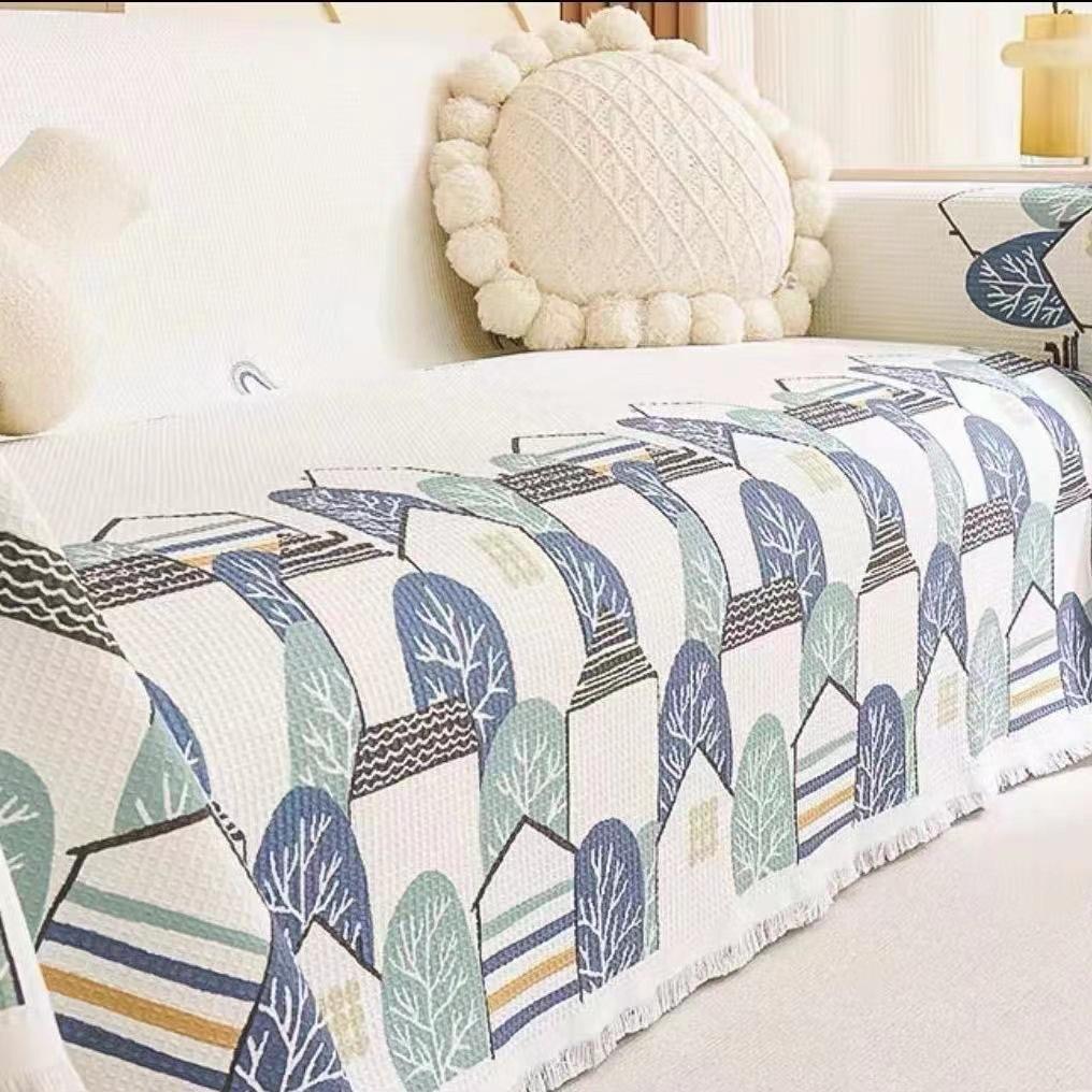 Универсальное одеяло для дивана в скандинавском стиле, нескользящий тканевый чехол, полностью покрытый чехол, диванная подушка, песочный, универсальный, можно стирать в машине, четыре сезона